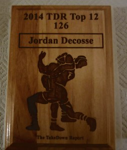 3A 126 Lbs 4th Place in State Jordan Decosse of Southern Nash, Region. Champ.