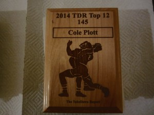 4A 145 Lbs. 2nd in State, Reg. Champ. Cole Plott of Laney High School