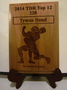 2A 220 Lbs. 5th in State - Tywon Bond of Edenton Holmes H.S. Region Champ.  3rd in east N.C.