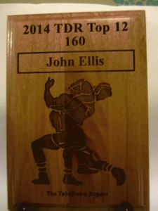 3A 160 Lbs.  4th State John Ellis of Havelock H. S. - Region. Champ.